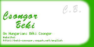csongor beki business card